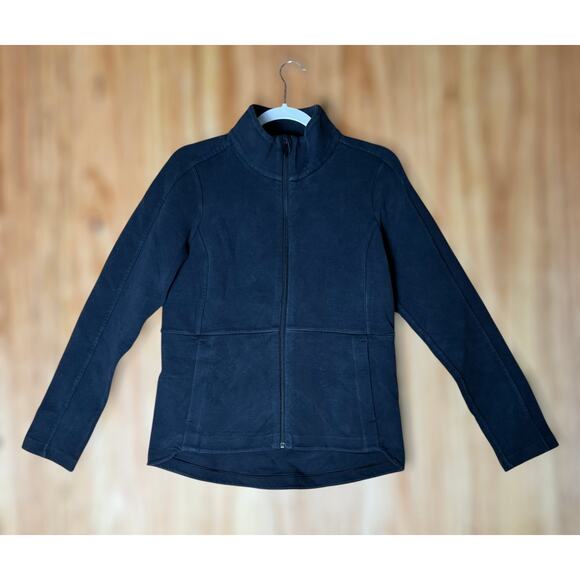Lululemon Sz 6 Black Full Zip Jacket Scuba Stretch Athletic Casual Layer Sporty - Picture 1 of 6